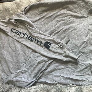 Carhartt Light Gray Long Sleeve Logo Tee